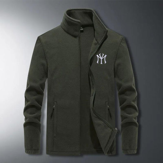Men's Autumn and Winter Plus Size Loose Jacket Stand-collar Casual Sports Jacket Plus Fat Cashmere Top