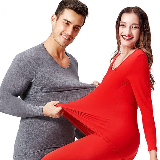 Women Winter Autumn Warm Clothes Thermal Underwear O-neck Tops Pants Female Tight Suit Comfortable Soft Lining Long Sleeve High Elasticity Tracksuit