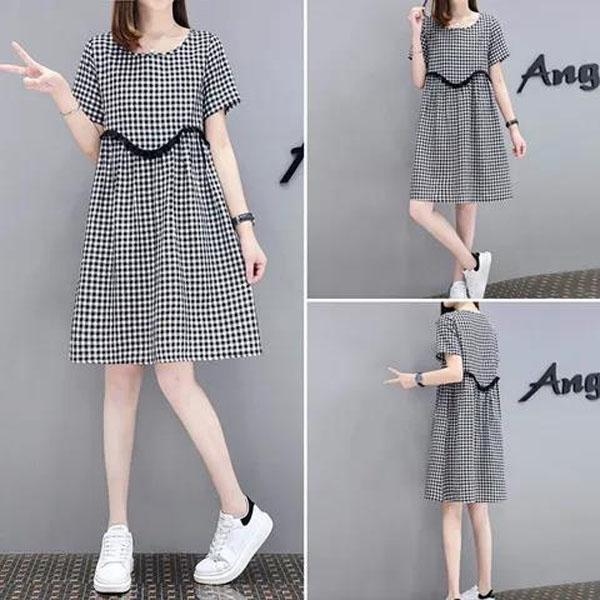 Summer Plus Size Loose Dress Casual Comfortable Dress Ethnic Short Sleeve Dresses Pregnant Women Can Wear