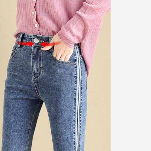 High Waist Straight Jeans Women's Nine Points Spring and Summer New Loose All-match Thin Elastic 2022 Cigarette Pants