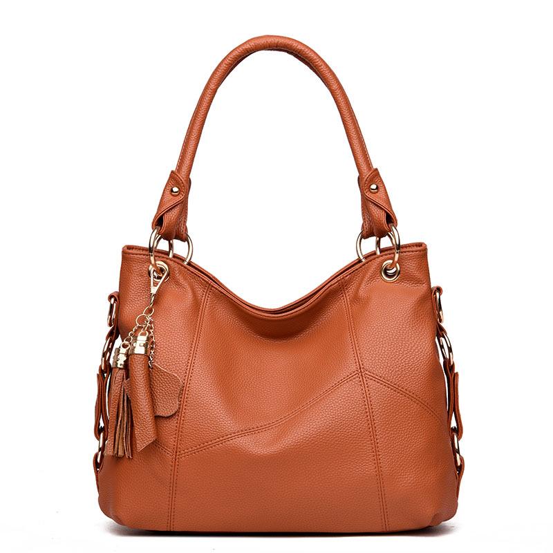 Trendy wild Woman bag Leather bag Big capacity European and American style Shoulder Handbag