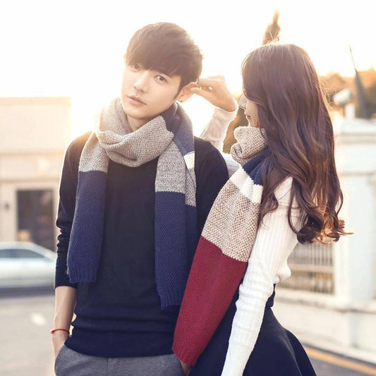 Fashion Women & Men Wool Winter Scarf Plaid Thick Shawls and Scarves Couple Gifts