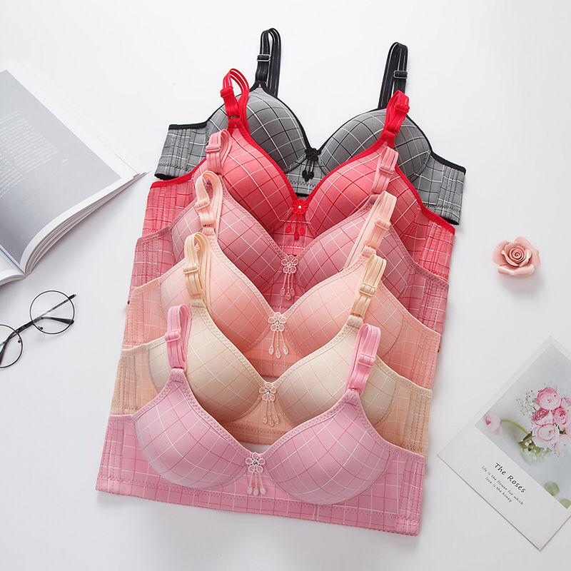 Thin Breathable Gather No Steel Ring Comfortable Adjustable Underwear Women's Bra Gather Gather Women's Medium Size Bra