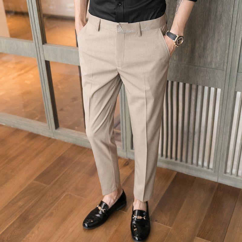 Summer Thin Suit Pants Straight Leg Men's Casual Business Suit Pants