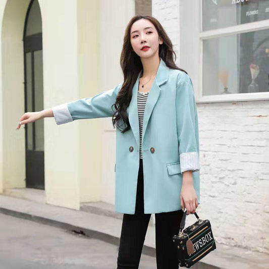 Women's Suit Jacket Spring and Autumn Korean Style Loose Casual Coat Elegant Ladies Black Suit Slim Top Blazer Outwear Business Suit for Women