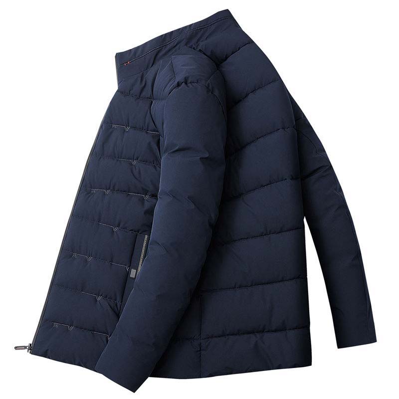 Winter New Style Men's Mid-length Thick Warm Cotton Padded Jacket Young and Middle-aged Stand-up Collar Slim Padded Jacket