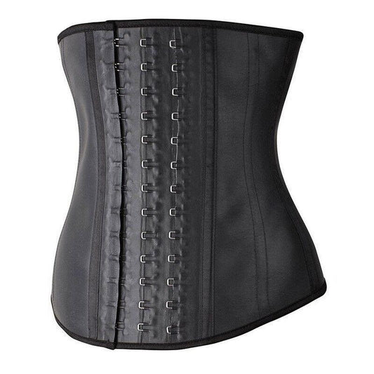 Women Extra Strong Latex Waist Trainer Trimmer Long Torso with 3 Hook Rows and Zip