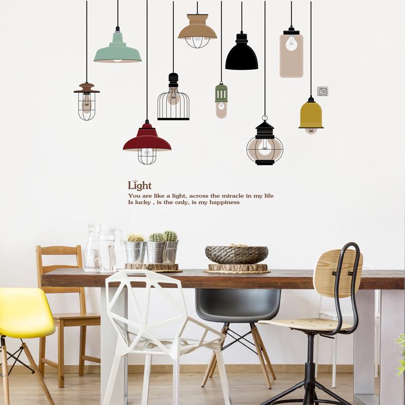 PVC removable living room bedroom creative chandelier wall sticker no opp bag packaging