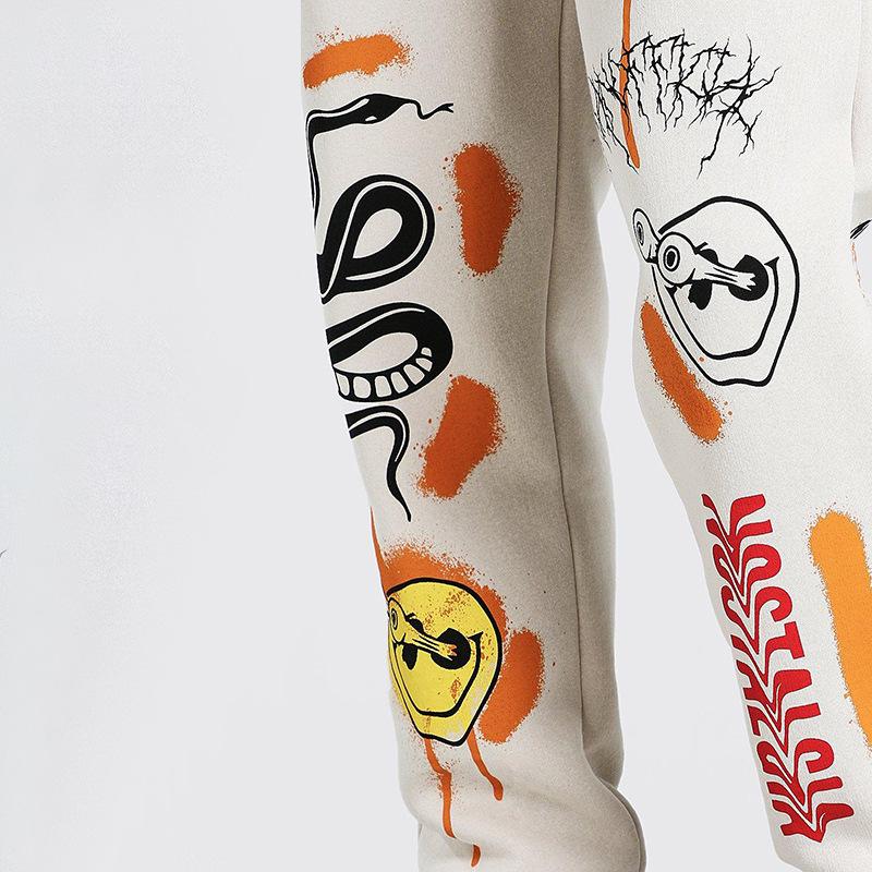 Women Sweat Pant Harajuku Cartoon Printed Trousers Jogger Drawstring Cargo Pant Streetwear Casual Sweatpant Spring Autumn