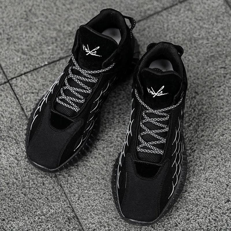 Men's Coconut Shoes Autumn Korean Version All-match High-top Shoes Boys Sports Shoes Students Casual Shoes Fitness Shoes Mesh Shoes