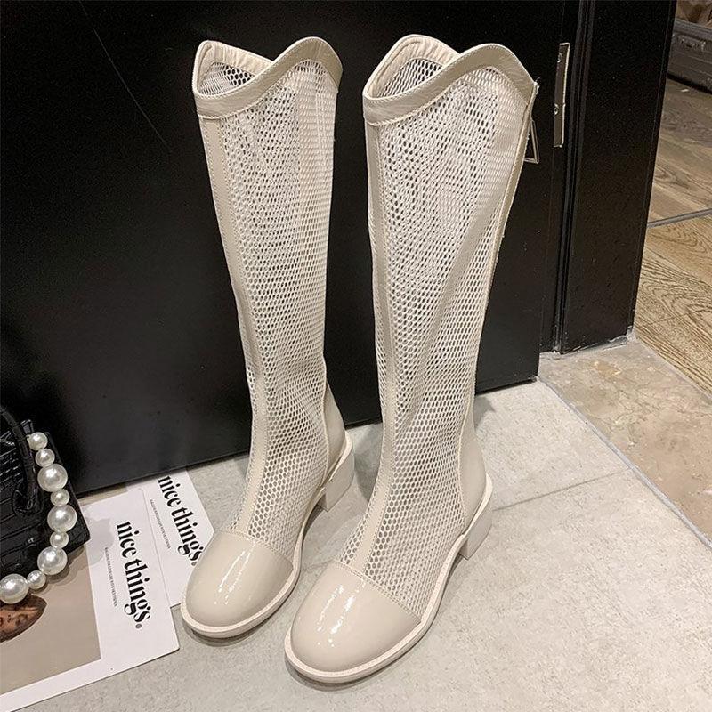 Summer Women's Mesh Sandals Thick-soled Hollow Breathable Martin Boots Locomotive Fried Street Boots
