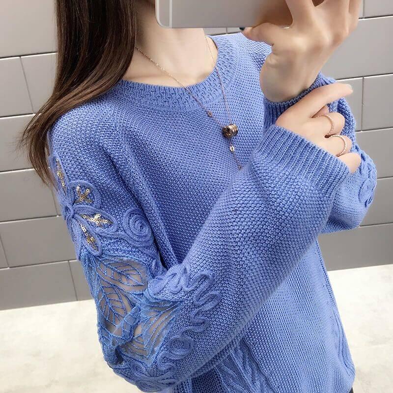 Women Fashion Casual Sweaters Ladies Girls Long Sleeve Pullover Knitted Tops Outwear Fits