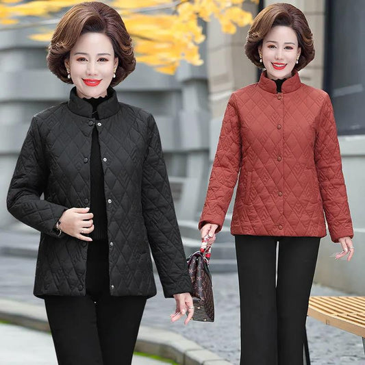 Middle-aged and Elderly Women's Winter Cotton-padded Clothes, Mother's Fit, Short and Light Grandma's Cotton-padded Clothes