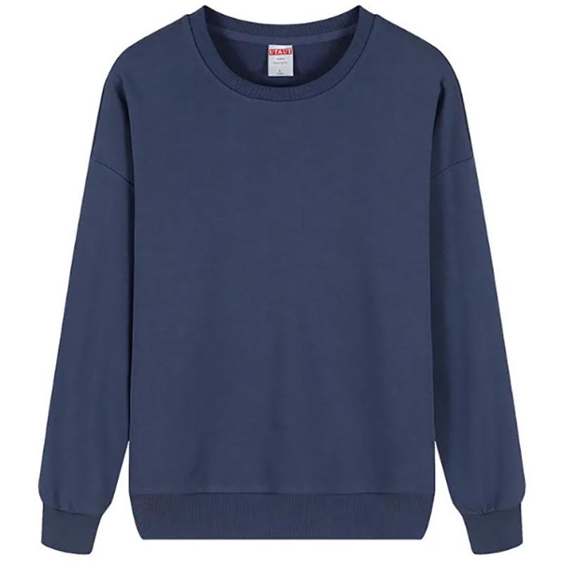 Loose Solid Color Sweater for Men with Long-sleeved Sports Wind Cotton Terry Soft and Lazy Wind Sweatershirts