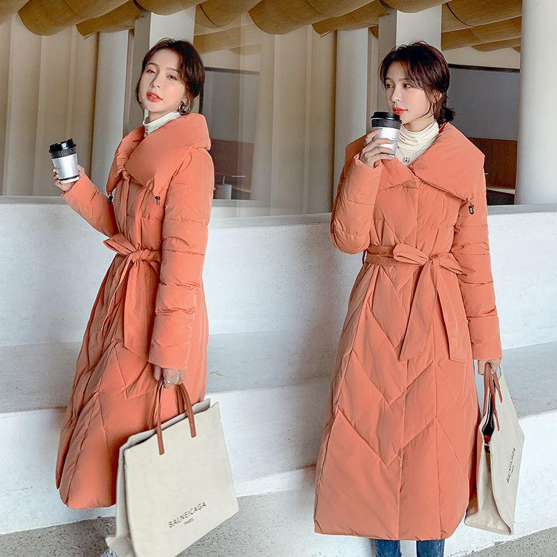 Women's Mid-length Down Padded Jacket, Long Coat, Thick Slim Temperament Padded Jacket
