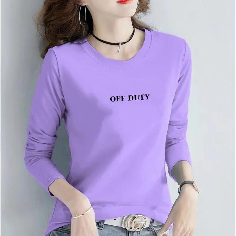 Summer Long Sleeve Shirt Letter Printing Shirt Casual Loose Pullover Women Boutique Cotton T-shirt