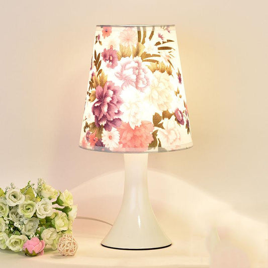 E27 LED Table Lamps for Bedroom Fabric Bedside Lamp Table Lanterns Girl Home Decoration