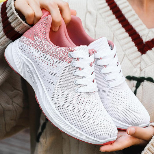 Women's Sports Shoes Spring and Autumn Women's Flat Shoes Casual Women's Vulcanized Lightweight Mesh Breathable Women's Running Shoes