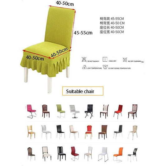 1/2/4/6Pcs Solid Velvet Chair Covers for Dining Room Party Wedding Waterproof Spandex Chair Cover with Skirt's Hemline