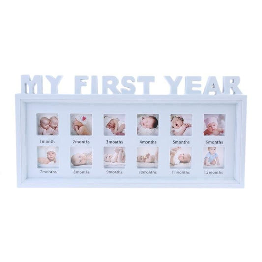 Creative DIY 0-12 Month Baby "MY FIRST YEAR" Pictures Display Plastic Photo Frame Souvenirs Commemorate Kids Growing Memory Gift