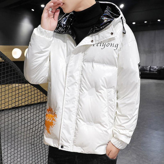 90% White Duck Down Winter Men's Down Jacket Fashion Casual Ins Hooded Jacket Korean Version of The Trend of Thick Warm Down Jacket