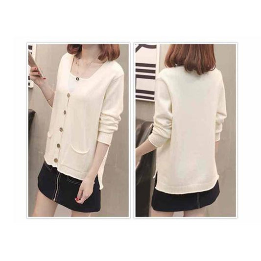Winter Women Warm Casual Long Section Button Breasted Soft Cardigans Sweater Coat Jacket