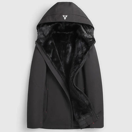 Men's Pie Overcoming Autumn and Winter High-end Mink Coat Mid-length Coat Fur Coat
