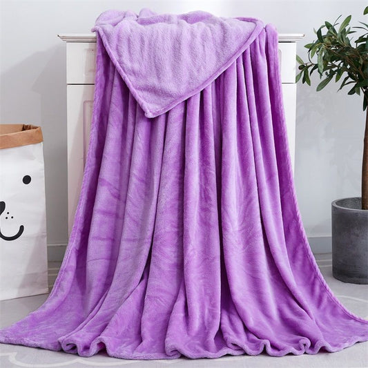 Arctic Fleece Blanket Blanket Thick Solid Color Air Conditioning Blanket Winter Coral Fleece Double-sided Plus Fleece Warm and Breathable Bed Sheet