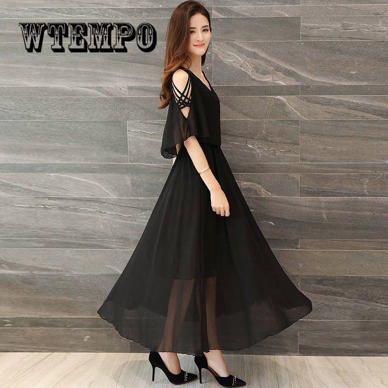 2019 Summer Solid Color Women Silk Loose Plus Size Design Lady Chiffon Dress Vestidos De Fiesta