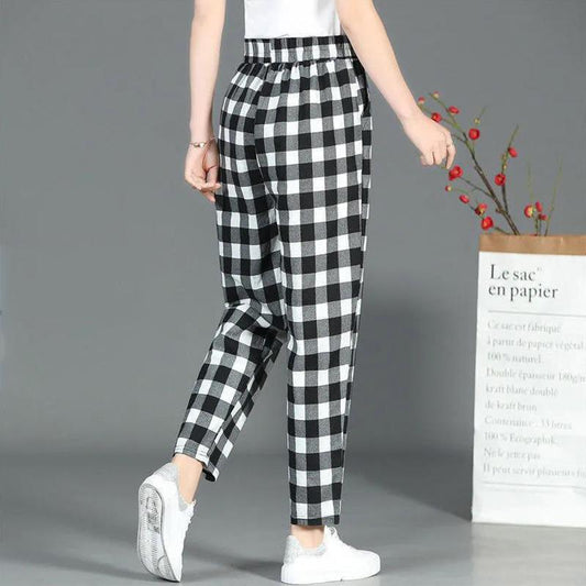 Cotton and Linen Pants Women's Summer Thin Casual Pants Middle-aged Mother Nine Points Harem Pants Linen Women's Pants