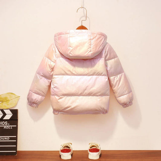 White Duck Down Girl's Down Jacket Autumn and Winter Colorful Short Windproof Warm Jacket