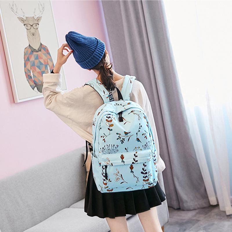 Girls School Bag Student Korean Version of The Large-capacity Waterproof Backpack Small Fresh Printed Backpack Female Bag