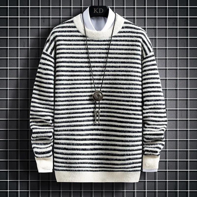 Plus Velvet Turtleneck Sweatshirts Men Fashion Plus Fat Loose Knit Warm Sweater Trendy Mens Sweaters
