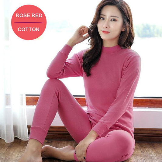 Genuine Autumn Clothes and Long Trousers Ladies Pure Cotton Thin Middle-aged and Elderly Cotton Thermal Underwear Set