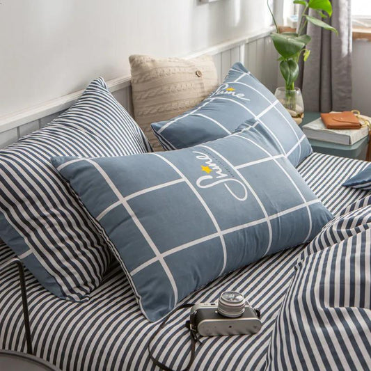 48*74cm Fashion Printing Pillowcase Pure Cotton Soft Skin-friendly Pillowcase Couple Bedroom Pillow Cover Large Pair