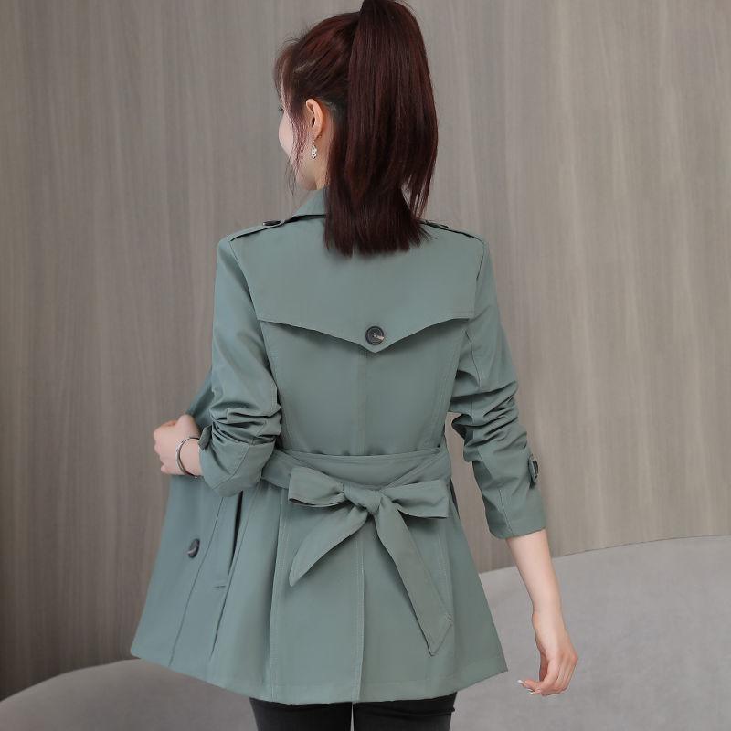 Short Trench Coat Women's Spring and Autumn Temperament Was Thin British Style Small Top Coat Women's Double Breasted