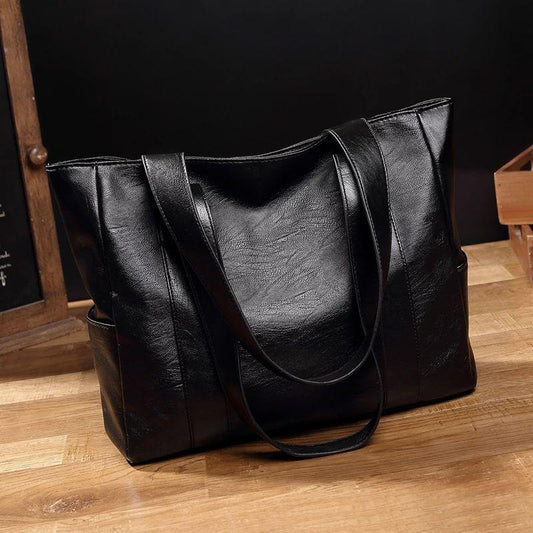 Handbags big women leather handbag tote+shoulder shopping shopper bag