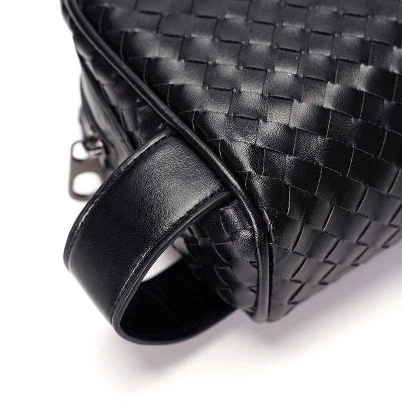Long Wallet Men Anti-theft Multi-function Woven Card Holder Clutch Bag Purse Hand-held Wallet