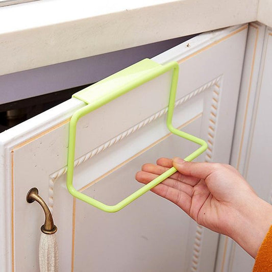 4Pcs Towel Rack Cabinet Door Back Type Single Rod Plastic Rag Rack Drawer Hanging Towel Bar Holder Racks