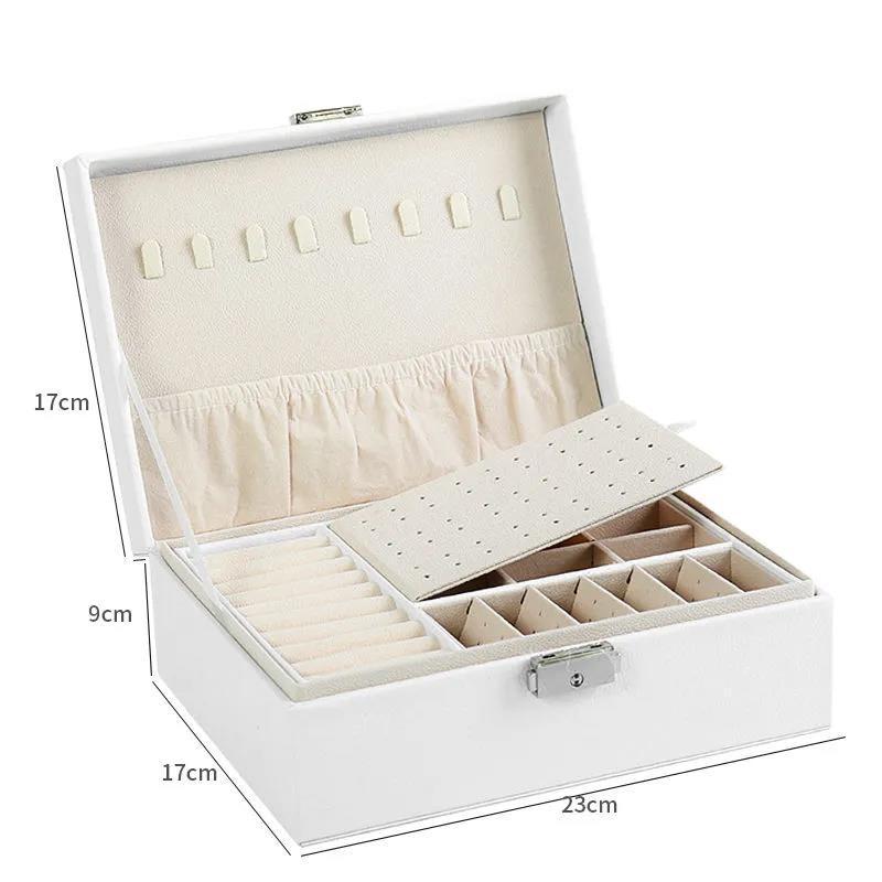 Jewelry Storage Box Large-capacity Multi-layer Multi-functional High-end Lock Anti-oxidation Earrings Jewelry Box