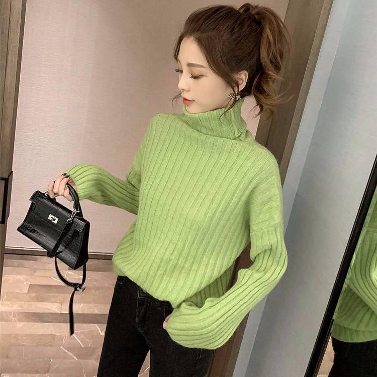 Winter Women's Sweater Loose Turtleneck Long-sleeved Knitted Pullover Thickened Sweater