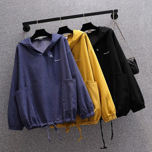 Hoodied Long Sleeve Streetwear Harajuku Sweatshirt Women Unisex Sport Hoody Yellow Tops