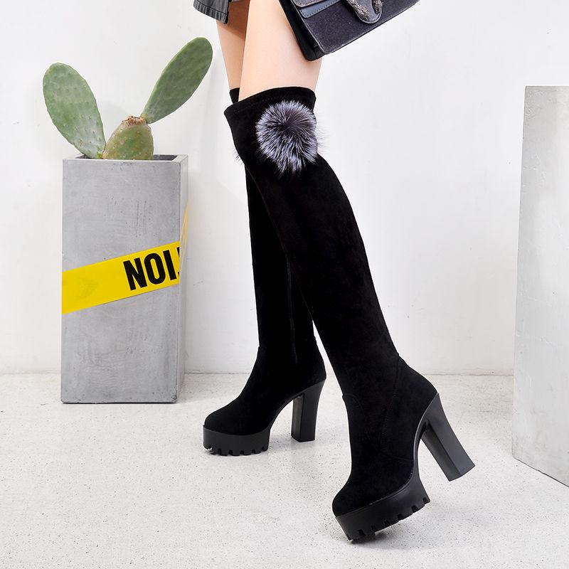 High-heeled boots high boots women boots over-knee boots women autumn and winter stretch boots