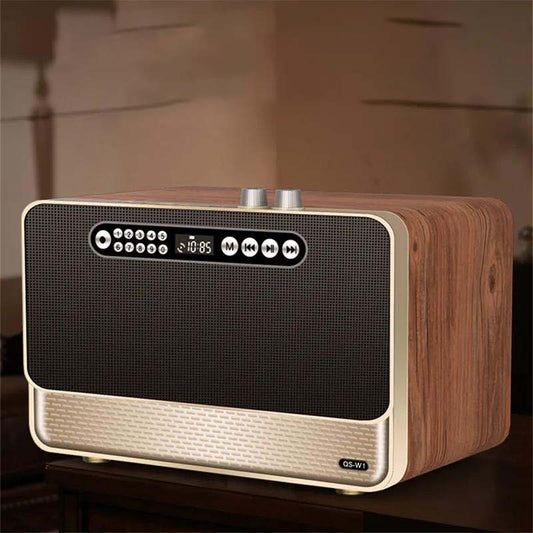 High-quality Wireless Bluetooth Speaker Subwoofer High-power Household Wooden Large Audio HIFI3d Surround Radio