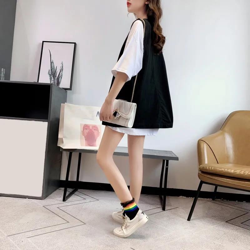 Big Pocket Solid Color Women's Vest Sleeveless Spring and Summer Loose Casual Waistcoat