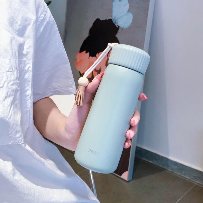Japanese Vacuum Flask Ins Harajuku Style Ladies Cute Cup Simple and Fresh Tassel Student Girl Portable Water Cup
