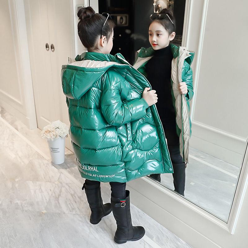 Girls Down Padded Jacket Fashion Cute Girl Padded Jacket Big Children Mid-length Padded Jacket