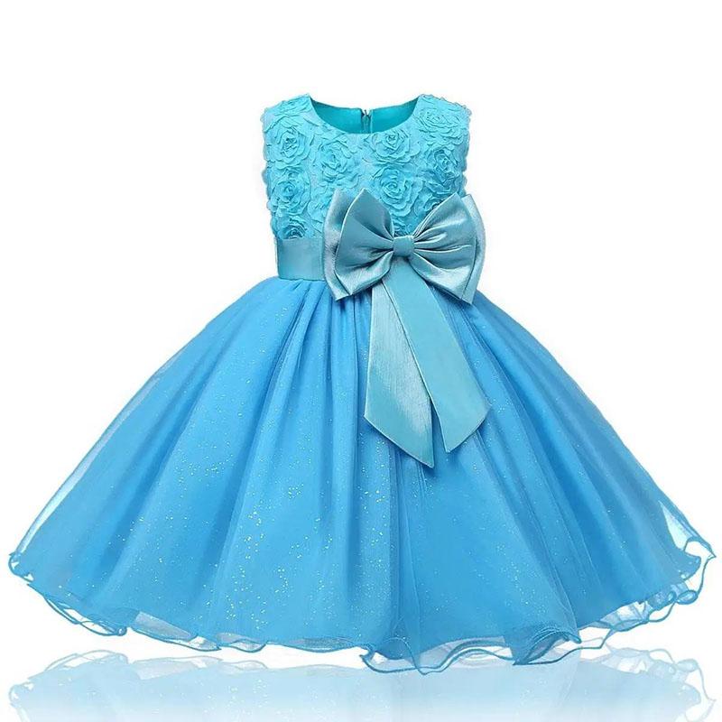 Solid Color Girl Dress Mesh Puffy Rose Princess Birthday Dress Skirt Dream Fairy Tale Sweet Dress Waist A-line Skirt