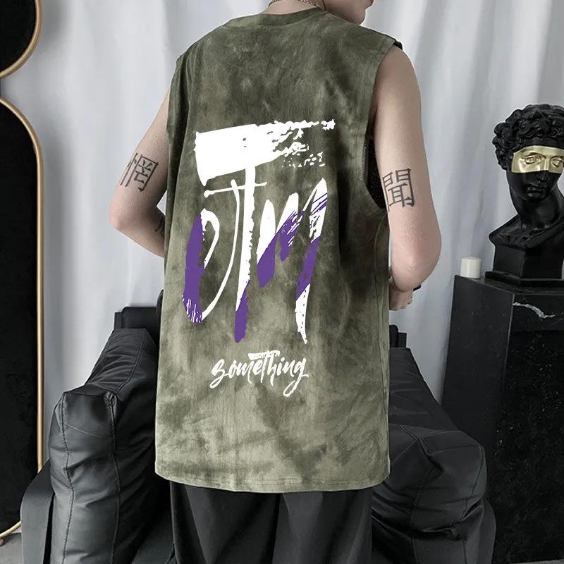 Tie-dye Fitness Sports Summer Hip-hop Sports Loose Student Youth Clothes Vest Tide Brand Men and Women The Same Basketball