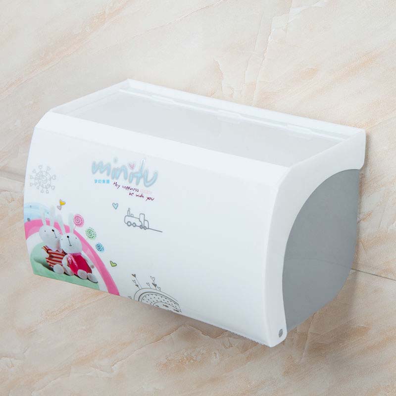 Bathroom Paper Towel Box Plastic Toilet Bathroom Waterproof Hand Paper Roll Paper Box Equipment Paper Towel Carrier Paper Box